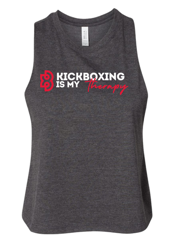 Farrell's Kickboxing is My Therapy Women's Racerback Cropped Tank