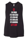 XB LET'S GO! WOMEN'S RACERBACK CROPPED TANK