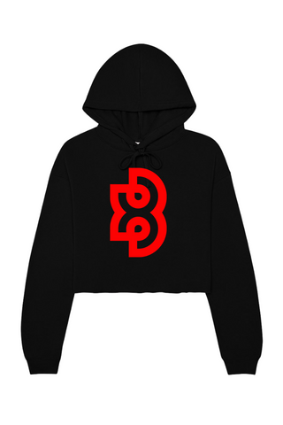 XB WOMEN'S CROPPED FLEECE HOODIE - LARGE LOGO